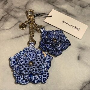 Brahmin Flower Duo Coastal Blue Melbourne Charm NWT